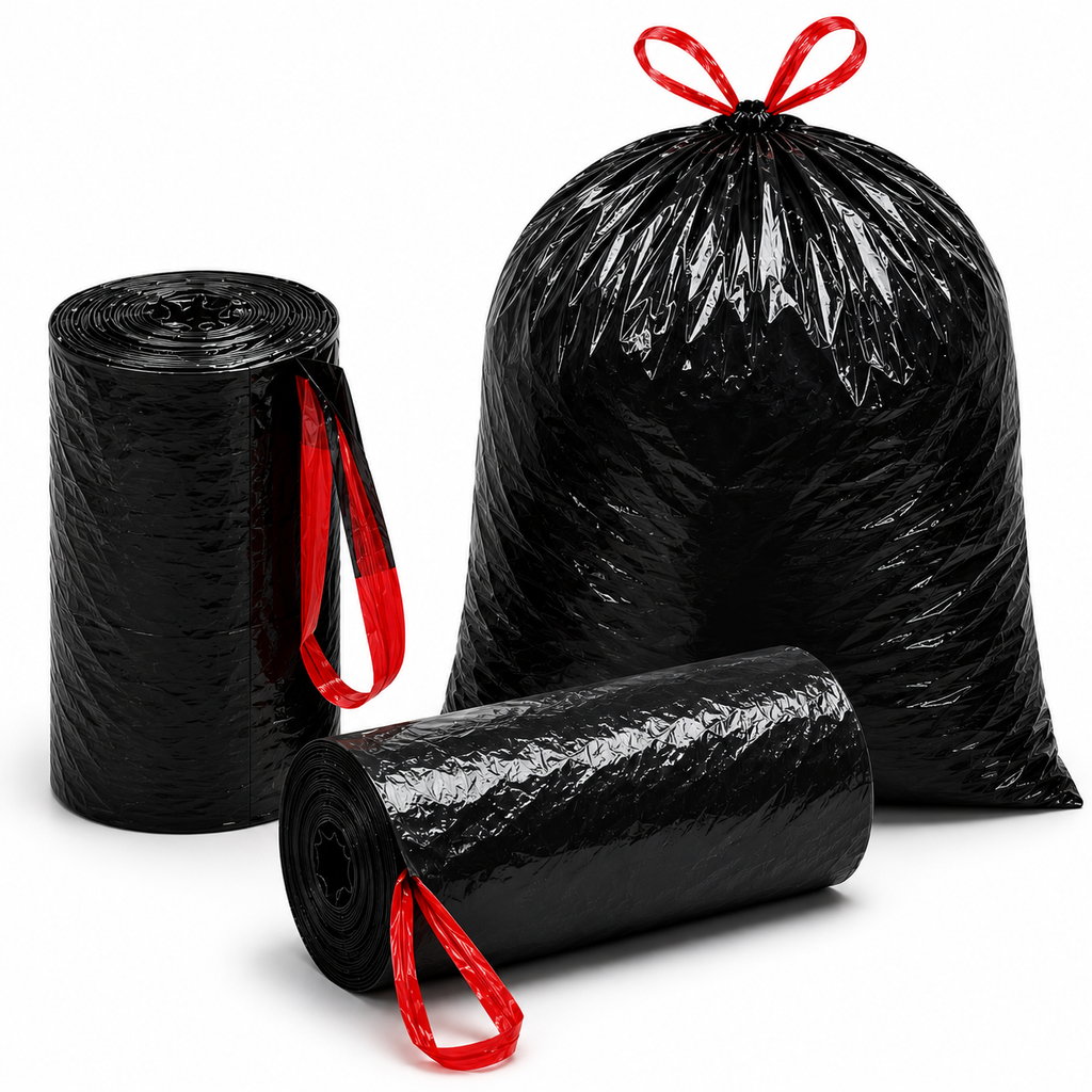 Heavy Duty Black Trash Bags (10 Bags)