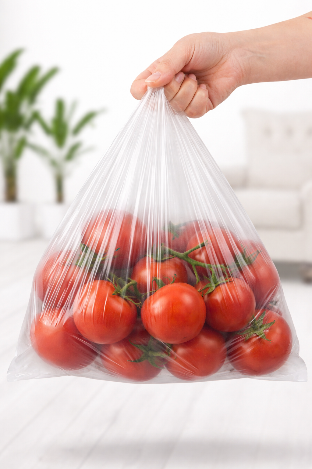 1 Roll Produce Bags 12” x 20” – Clear Food Safe Plastic Bags for Fruits & Vegetables