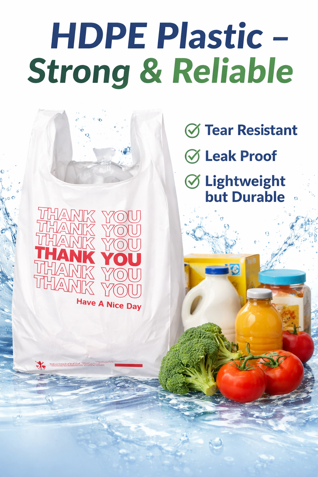 Thank You Plastic Shopping Bags – 1000 Bags