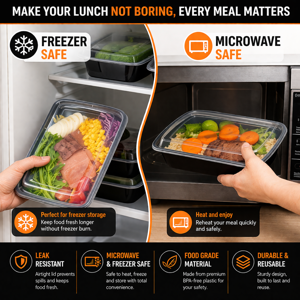 Meal Prep Containers – Microwave & Freezer Safe