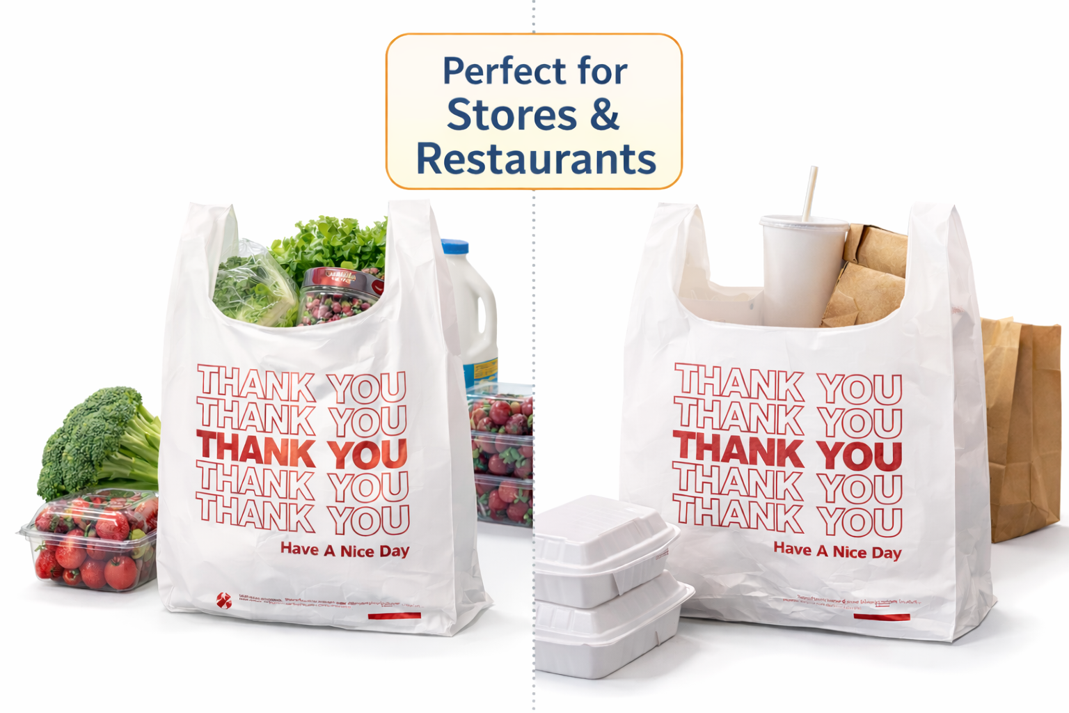 Thank You Plastic Shopping Bags – 1000 Bags