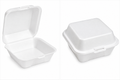 6x6 Foam Hinged Food Containers – 500 Count Case – 1 Compartment