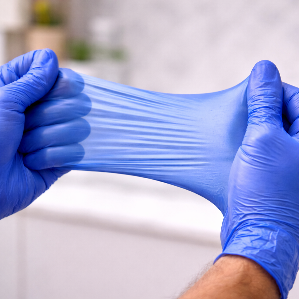 Blue Nitrile Disposable Gloves Large (L) – Powder Free Food Safe Cleaning Gloves, 100 Count