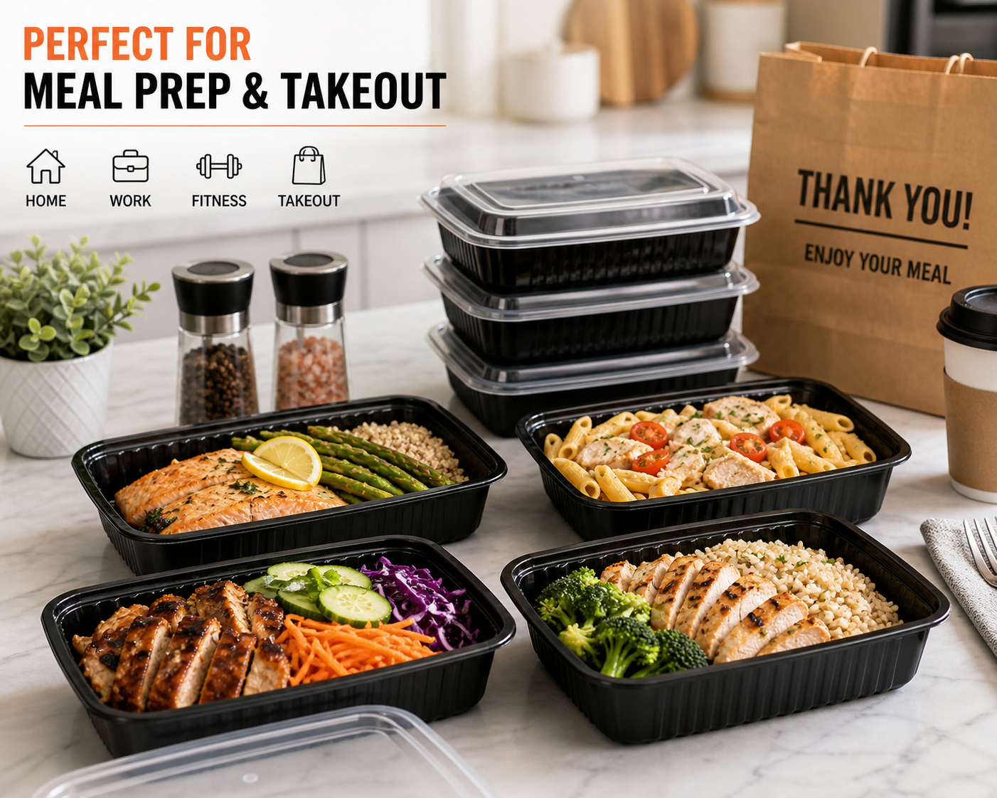 Meal Prep Containers – Microwave & Freezer Safe